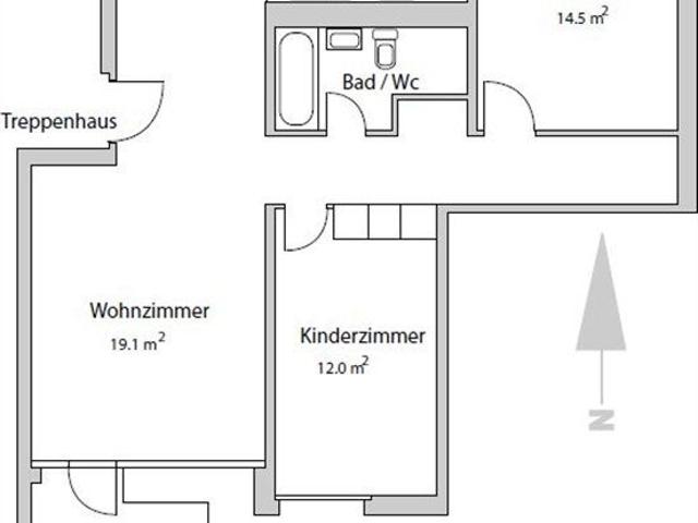 3.5 Zimmer, 3. Stock