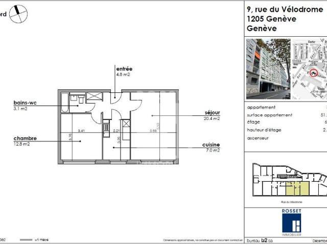 3.5 Zimmer, 51 m², 6. Stock
