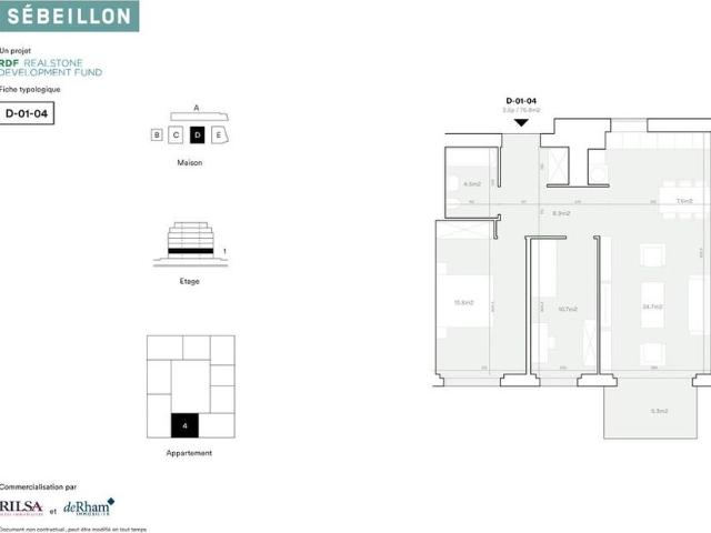 3.5 Zimmer, 77 m², 1. Stock