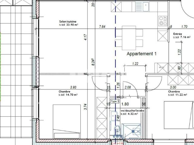3.5 Zimmer, 71 m², EG