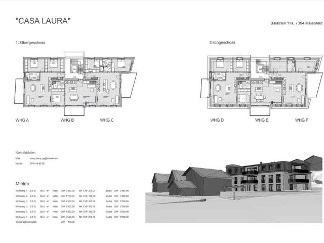3.5 Zimmer, 85 m², 1. Stock