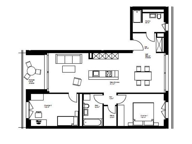 3.5 Zimmer, 89 m², 5. Stock