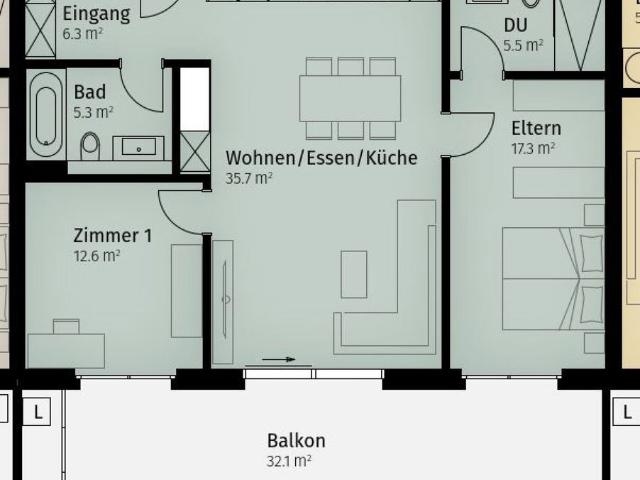 3.5 Zimmer, 97 m²