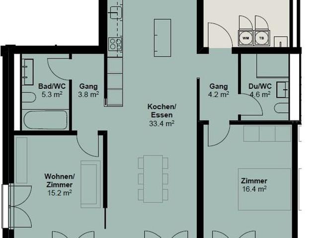 3.5 Zimmer, 90 m², EG