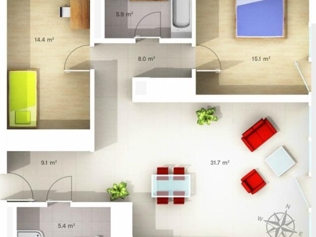 3.5 Zimmer, 90 m², Untergeschoss