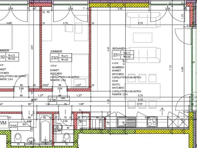 3.5 Zimmer, 91 m², 3. Stock