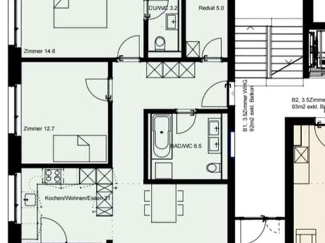 3.5 Zimmer, 92 m², EG