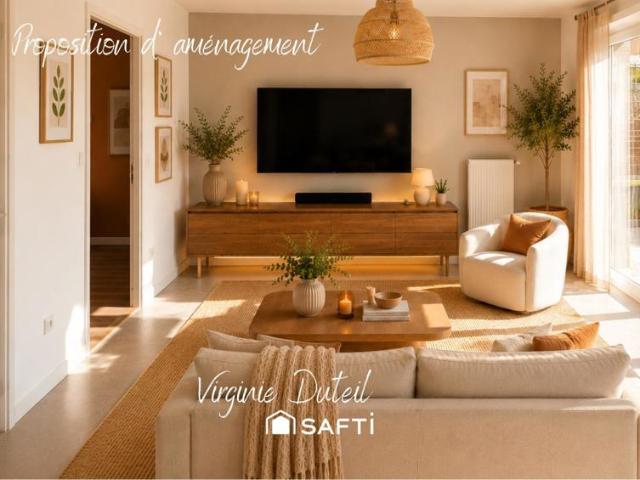 T3 57 m², 2 chambres, jardin privatif et parking