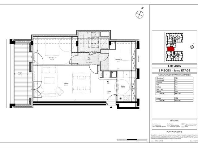 T3 63.70m² Ambilly 3éme Etage