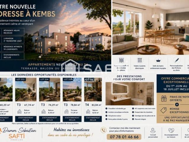 T3 & T4 neufs disponibles à Kembs