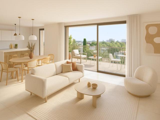 T3 TRAVERSANT AU 4E ÉTAGE AVEC DOUBLE TERRASSE DONT ROOFTOP DE 38 M², VOLUMES GÉNÉREUX ET PRESTATION 3 pièces, 60 m²
