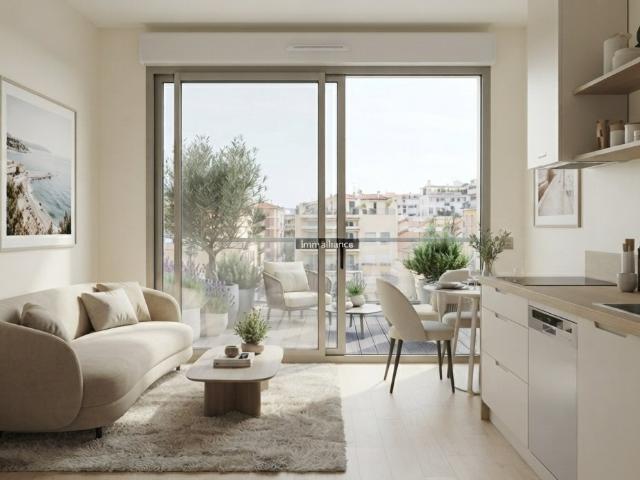 T3 traversant avec 47 m² de terrasses – Nice, accès tramway immédiat 3 pièces, 50 m²