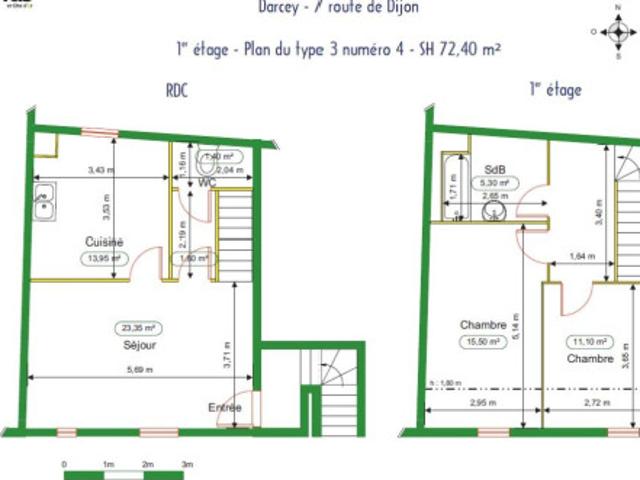 T3 à Darcey à louer Locagestion, expert en gestion locative