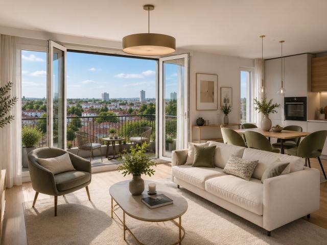 T3 de standing 65m² – BALCON SUD – T7 AU PIED et LIGNE 14 3 pièces, 65 m²