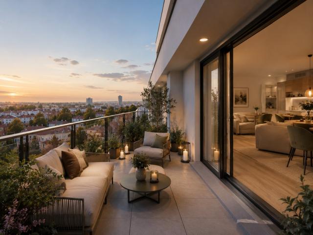T3 dernier étage Balcon Ligne 7 au pied 3 pièces, 55 m²