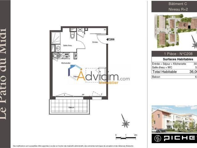 T1 de 36 m²