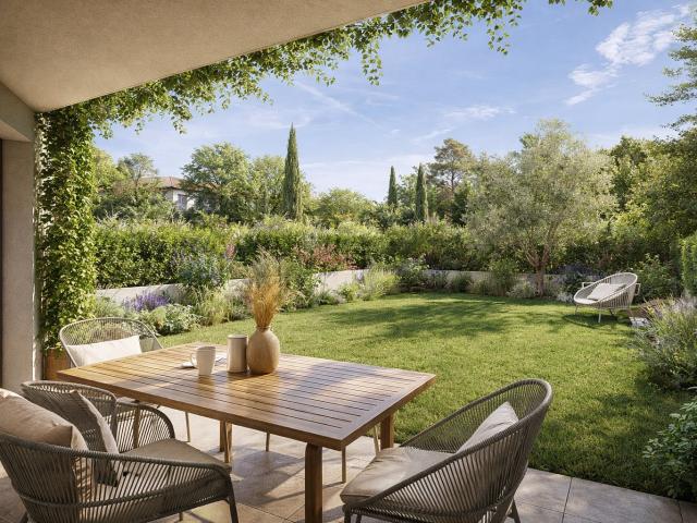 T2 avec jardin plein Sud à Aix en Provence Nord – Un extérieur rare ! 2 pièces, 45 m²