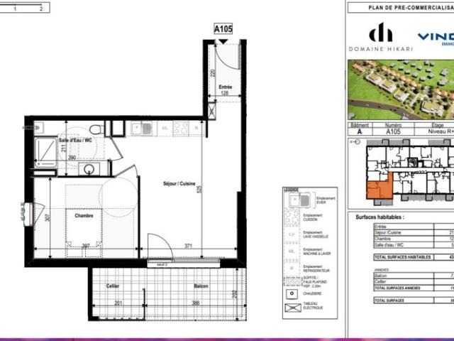 T2 de 43.19 m² à La roche sur Foron 74 800