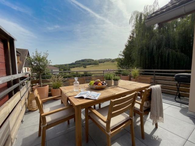 T2 duplex entièrement rénové Grande terrasse avec vue dégagée et vaste garage