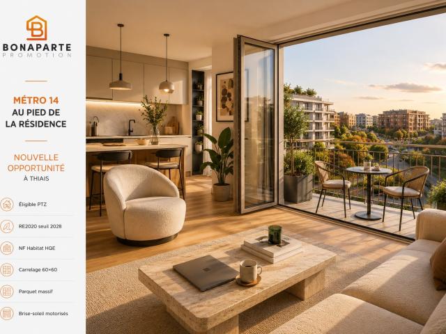 T2 neuf – Métro 14 au pied de la résidence 2 pièces, 46 m²