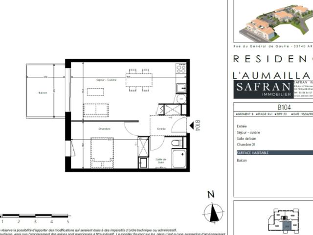 T2 neuf avec balcon exposé ouest Résidence L'Aumaillade