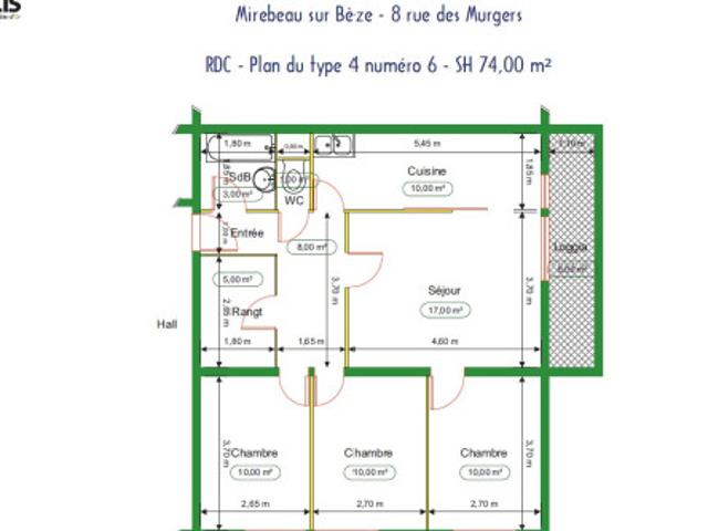 T4 à Mirebeau Sur Beze à louer Locagestion, expert en gestion locative
