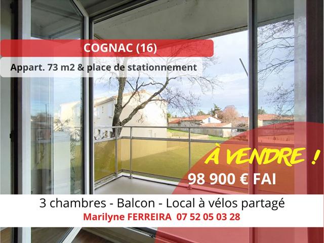 T4 avec Balcon/Parking 73m2 Cognac 73m² Cognac