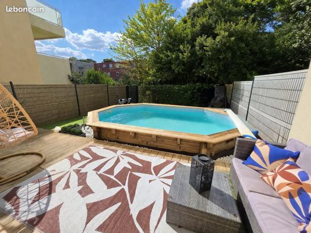 T4 COUP DE CŒUR – Rez de jardin esprit Villa avec piscine privée – Aiguelongue