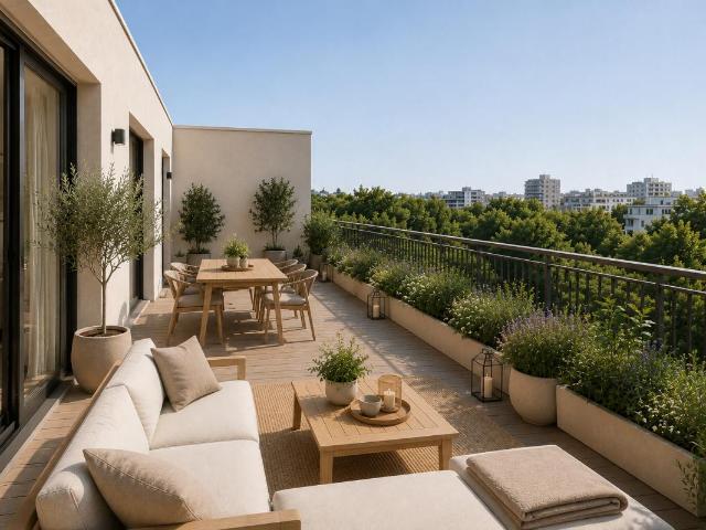 T4 NEUF AU DERNIER ÉTAGE AVEC 75 M² DE TERRASSES ET PARKING – AULNAY SOUS BOIS