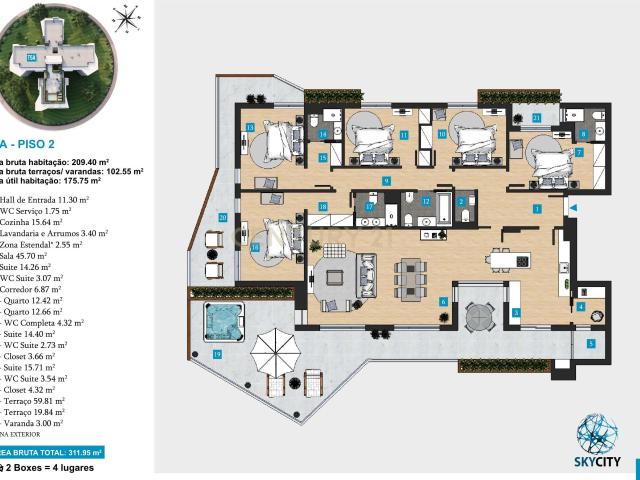 T5 Exclusivo com Terraço de 100m² | SkyCity – Amadora