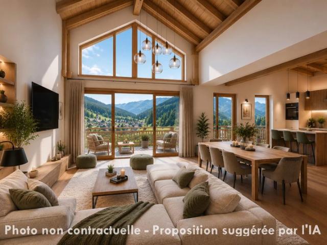 Au coeur de la Clusaz, Attique avec vue et double garage