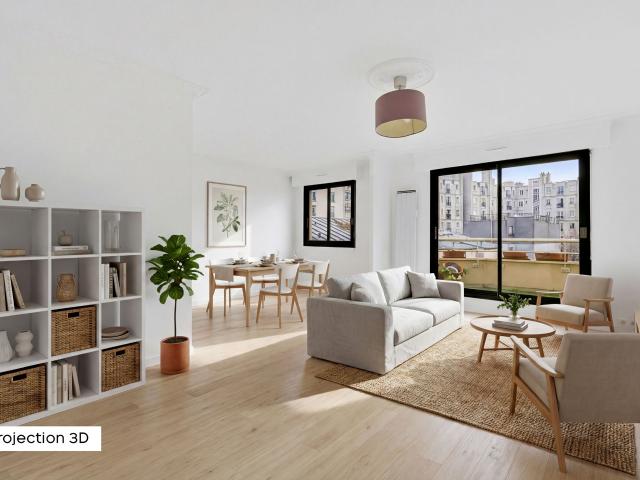 T5 pièces de 101 m² avec balcon, box et cave Paris 19ème