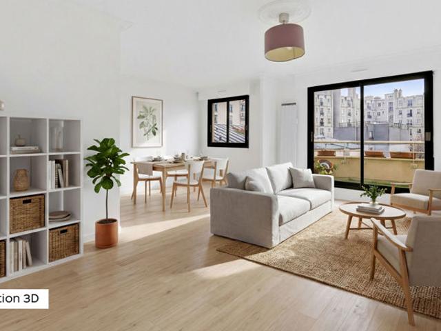 T5 pièces de 101 m² avec balcon, box et cave Paris 19ème