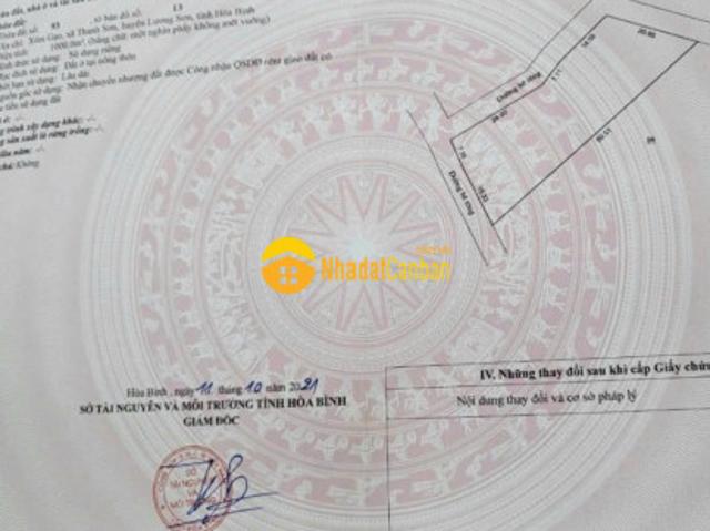 Đất nền gần kcn thanh sơn hòa bình 300tr nền