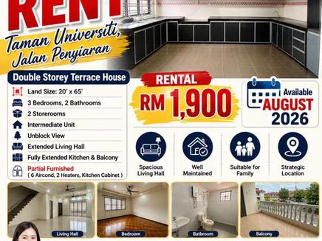 Taman Universiti Jalan Penyiaran 3bed renovated house for rent