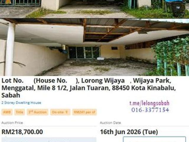 Taman Wijaya Park Menggatal Lokasi Strategik 908 sqft