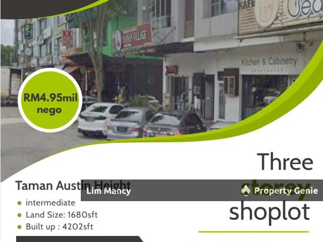 Taman Austin Height Three Storey Shoplot Facing Main Road