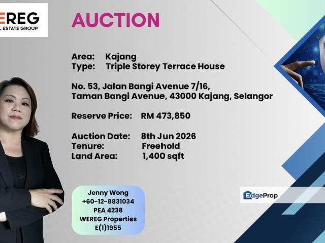 Taman Bangi Avenue, Kajang, Selangor, Malaysia _ 3 sty Terrace FOR AUCTION