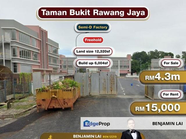 Taman Bukit Rawang Jaya Semi D Factory for Sale/ Rent