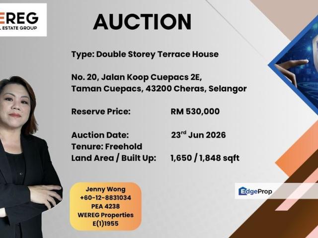 Taman Cuepacs, Cheras, Selangor, Malaysia_Double Storey Terrace FOR AUCTION