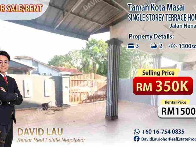Taman Kota Masai 1 Storey Terrace House