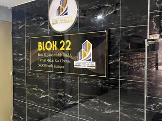 Taman Midah Prime location Fhold with Tenant nr LRT many amenities