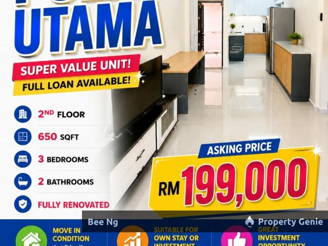 Taman Pulai Utama / Flat / Fully Renovated / Full Loan / Super Value