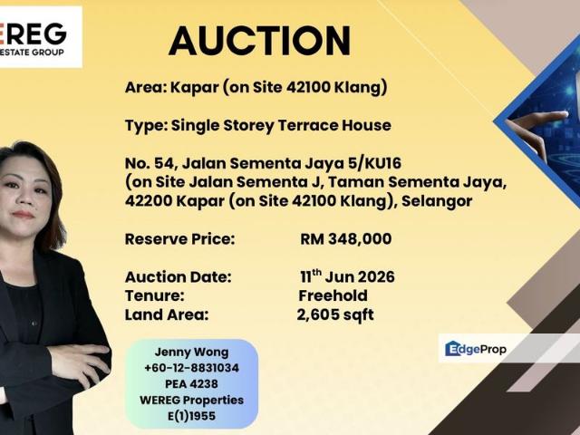 Taman Sementa J, Kapar, Selangor, Malaysia_Single Storey Terrace House FOR AUCTION