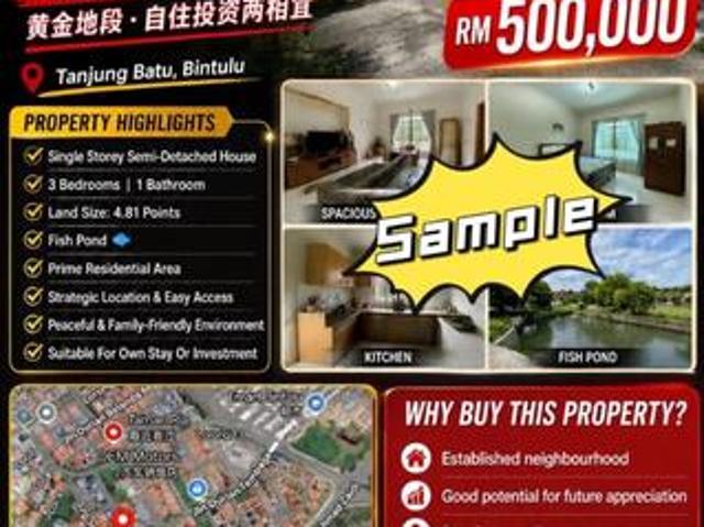 tanjung batu single storey semi D for sale