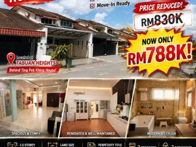 Tabuan Heights 15 Storey Terrace Intermediate House FOR SALE