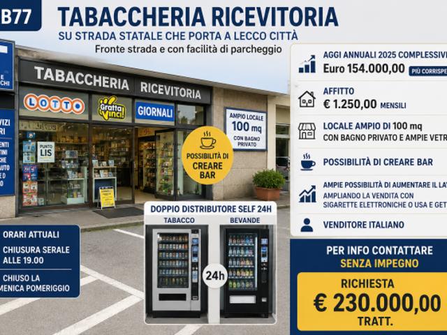 Tabaccheria con possibilit di bar su strada statale rif. TAB77