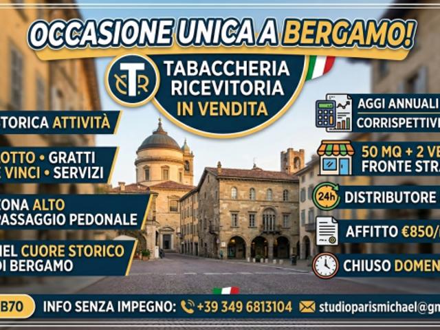 Tabaccheria nel cuore storico di Bergamo rif. TAB70