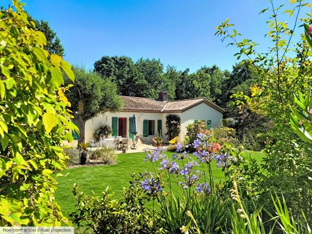 Talmont Saint Hilaire centre à pied: Maison de 170 m², jardin et sous bois de 8000 m² au calme