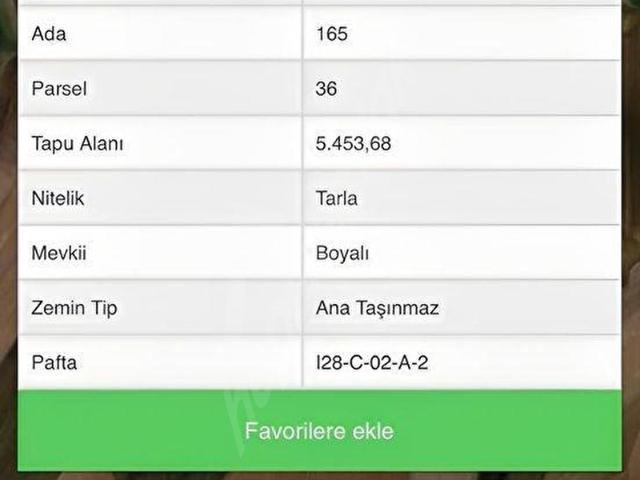 TEMELLİ BACI'da 852 m2 TARLA HİSSESİ